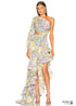 Lrregular Ruffle Floral Dress